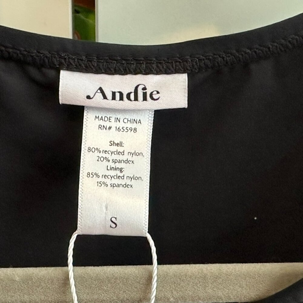 NEW Andie Swim One Piece Sporty Sleek Swimsuit 'The Malibu'- Black- Size Small - Picture 4 of 5